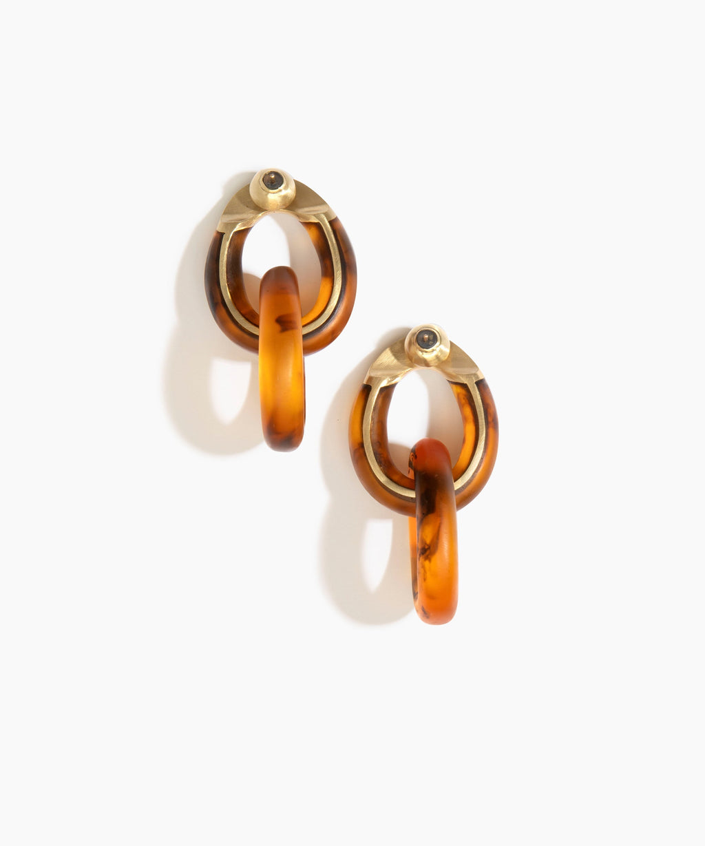 Large Rock Chain Earrings