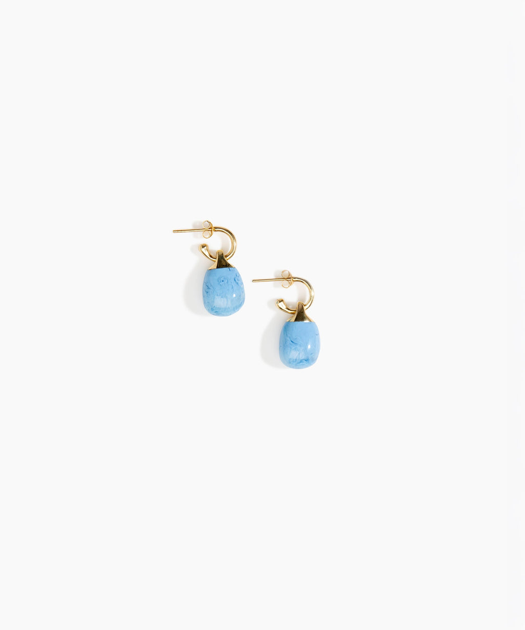 Small River Rock Hoop Earrings