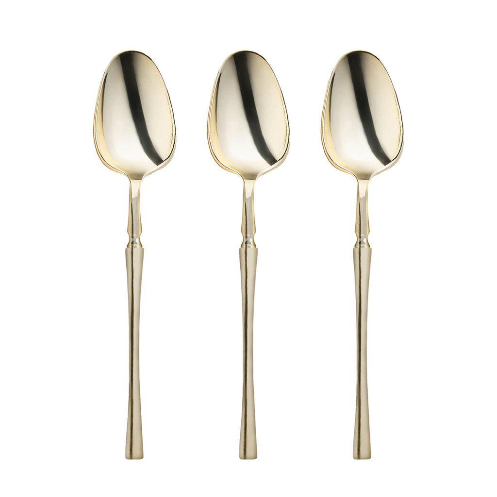 Shiny Gold Moderno Disposable Plastic Dessert Spoons