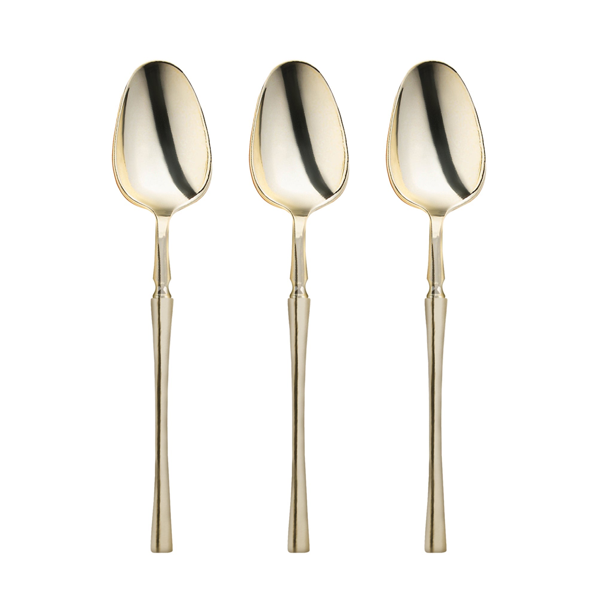 Shiny Gold Moderno Disposable Plastic Dessert Spoons