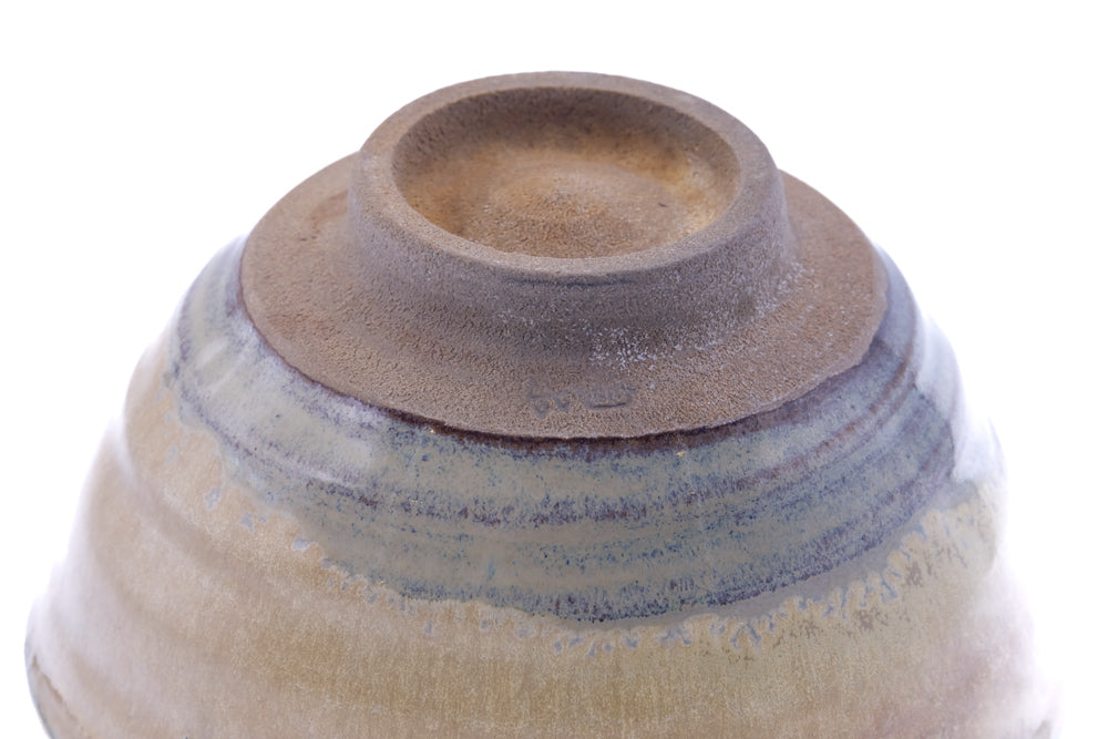 Japanese Matcha Bowl - Yellow Drip-Glaze Chawan - 450ml