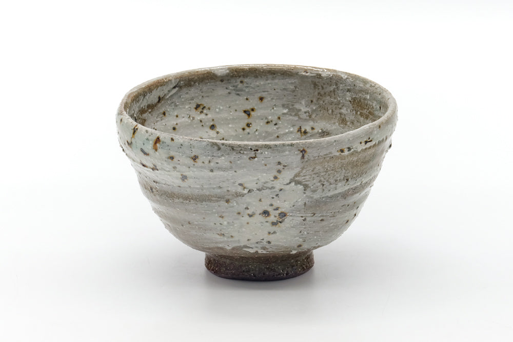 Japanese Matcha Bowl - Earthy Grey Hakeme Textured Chawan