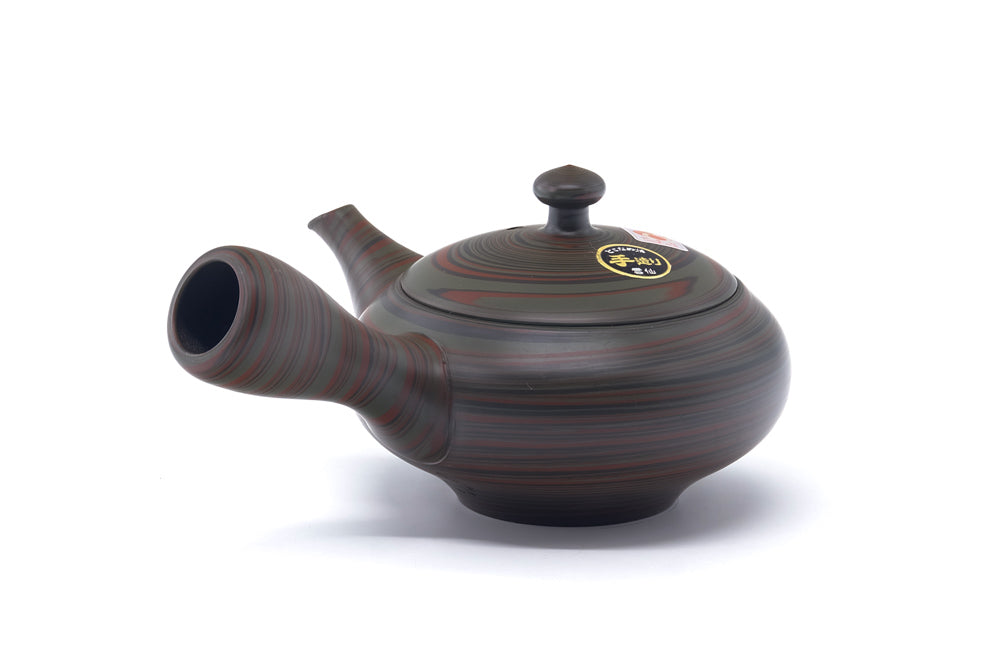 Japanese Kyusu - 雲仙窯 Unzen Kiln - Green Nerikomi Tokoname-yaki Teapot - 260ml
