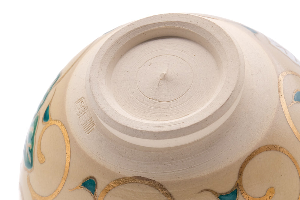 Japanese Matcha Bowl - Colorful Paulownia Patterned Kyo Chawan - 400ml