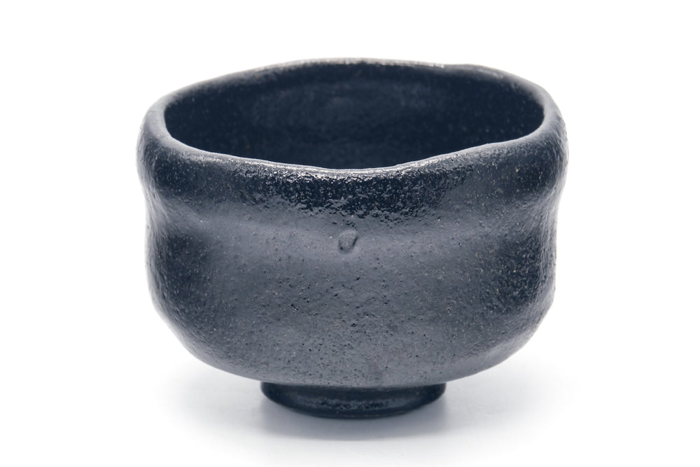 Japanese Matcha Bowl - Black Waisted Raku-yaki Chawan - 250ml