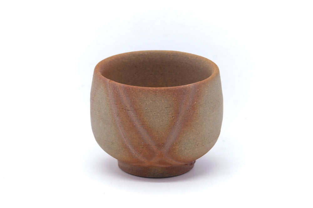 Japanese Teacup - Orange Hidasuki Bizen Guinomi - 50ml