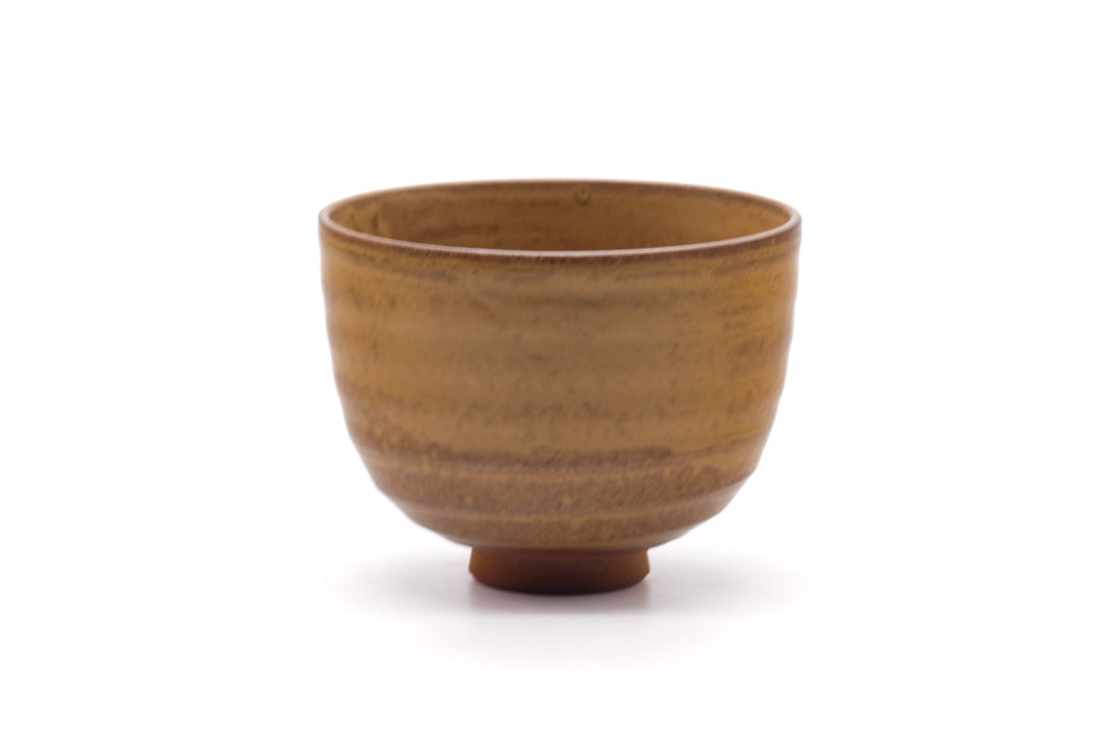 Japanese Matcha Bowl - Mottled Yellow Drip-Glazed Chawan - 400ml