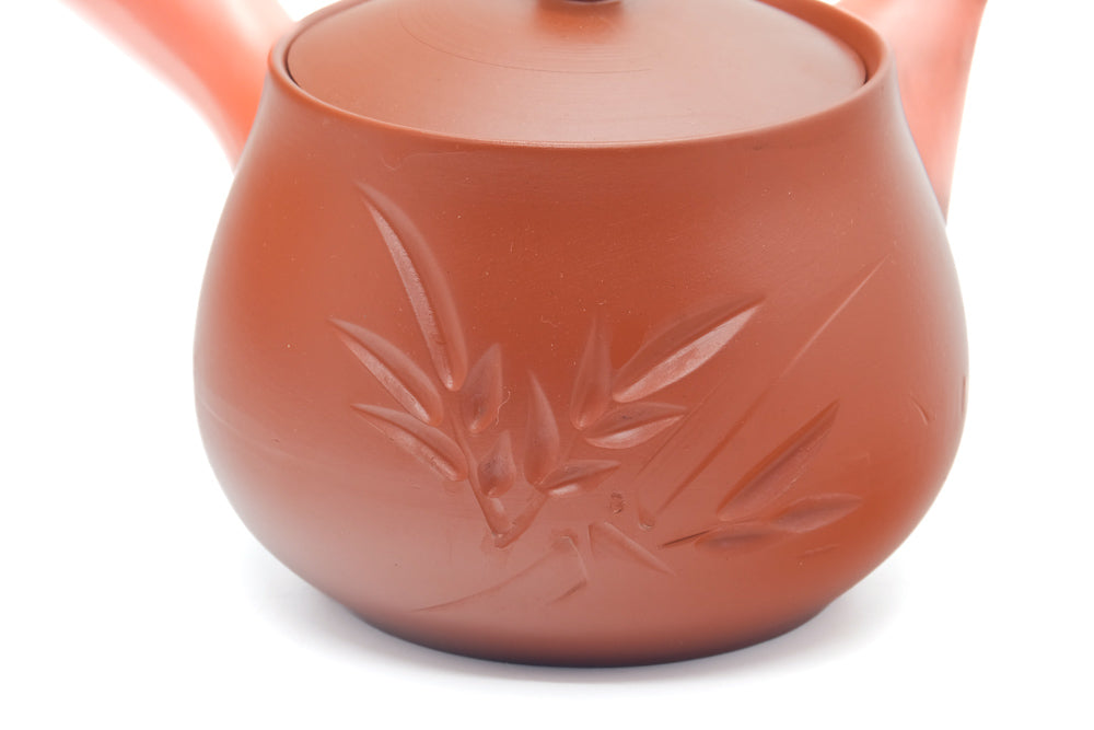 Japanese Kyusu - Bamboo Engraved Tokoname Teapot - 340ml