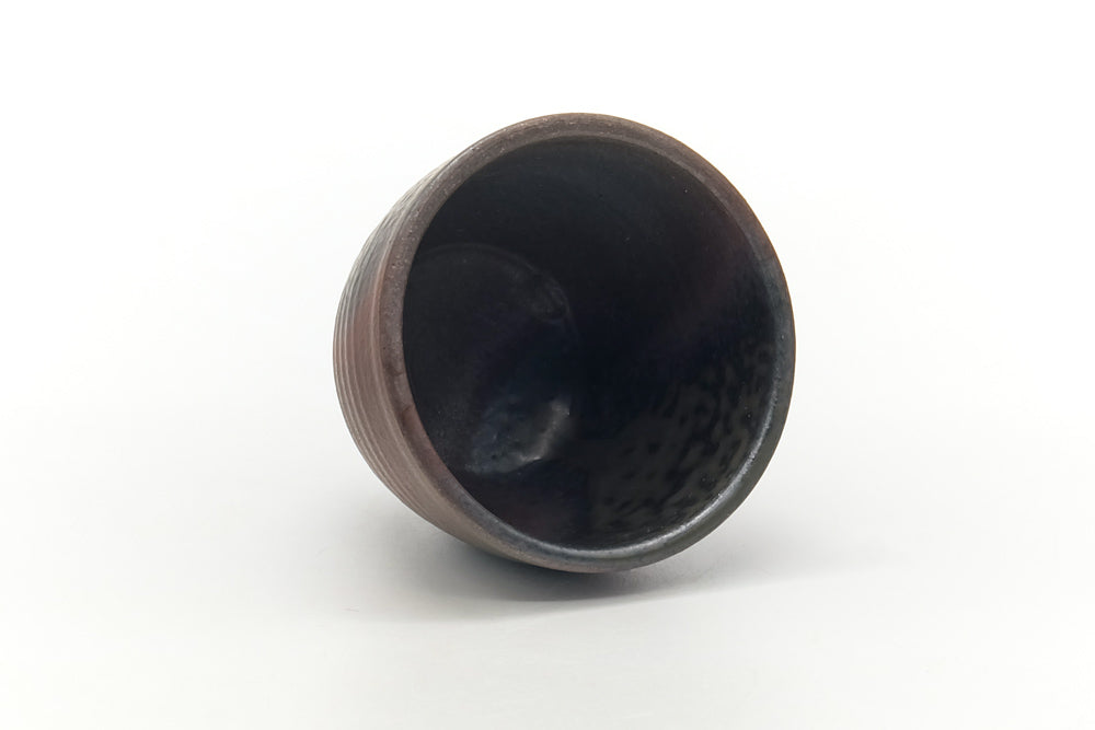 Japanese Teacup - Dark Grey Bizen Yunomi - 70ml