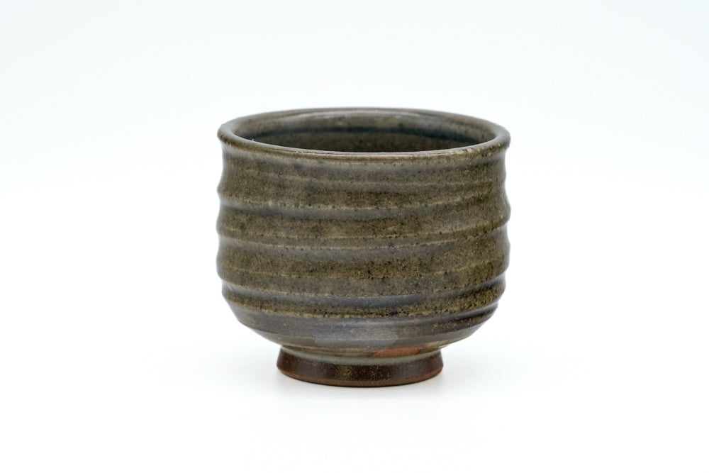 Japanese Teacup - Floral Green Spiraling Yunomi - 220ml