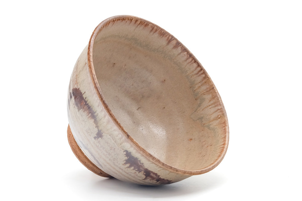 Japanese Matcha Bowl - Abstract Brown Drip-Glazed Chawan - 300ml