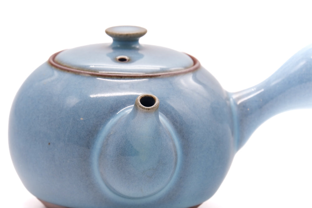 Japanese Kyusu - Blue Glazed Ceramic Teapot - 175ml