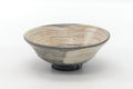 Japanese Matcha Bowl - Grey White Hakeme Brushstroke Summer Chawan - 200ml