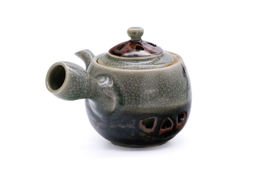 Double-walled Obori Soma-yaki Kyusu - 200ml