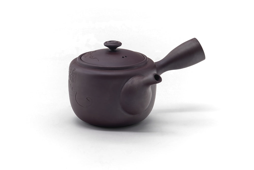 Japanese Kyusu - Floral Engraved Banko Teapot - 200ml