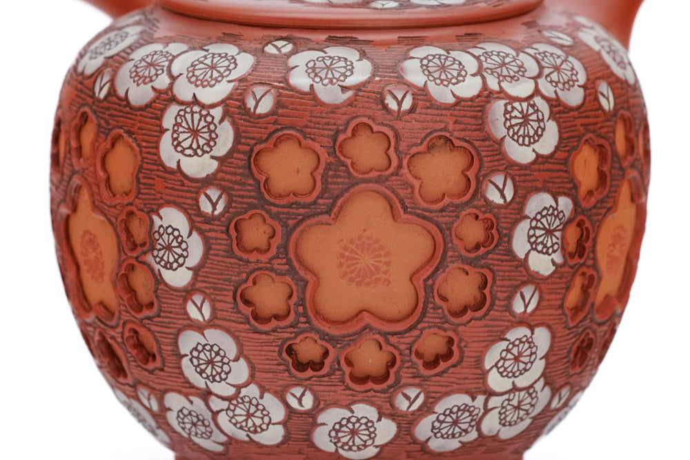 Double-Layer Plum Blossom Tokoname Teapot - 220ml