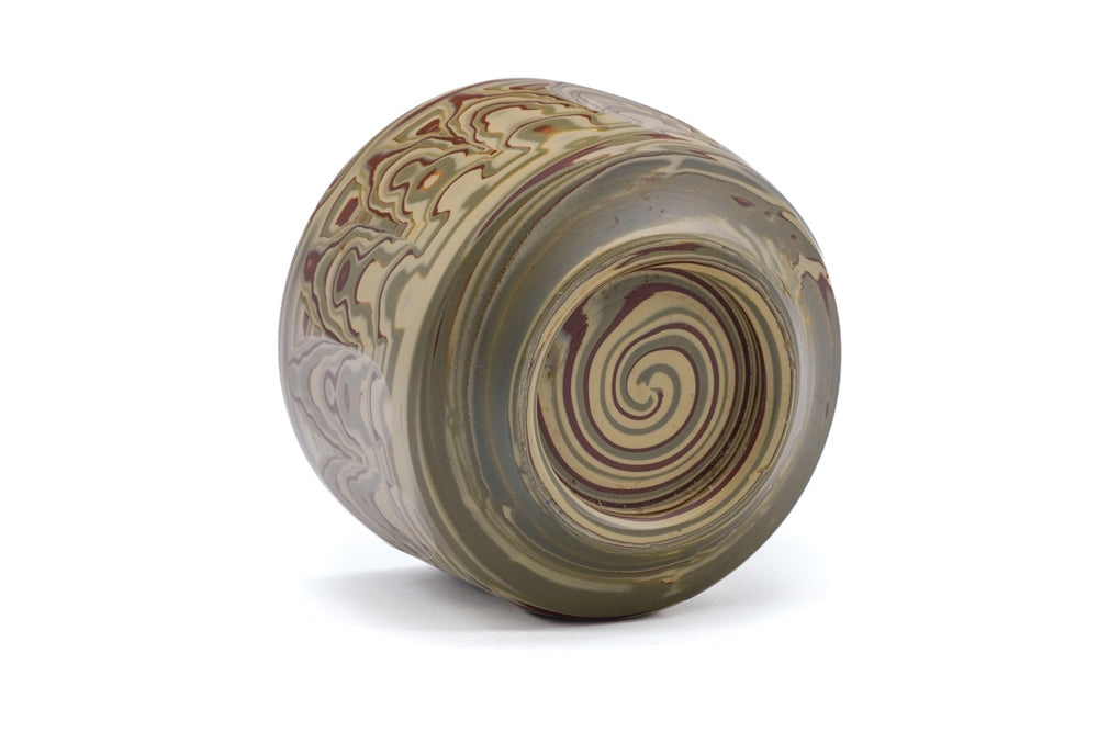 Japanese Teacup - Faceted Nerikomi Tokoname Yunomi - 120ml