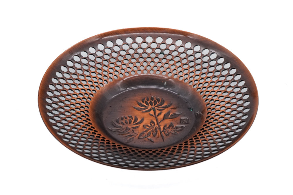 Japanese Chataku - Set of 5 Unique Vintage Copper Tea Saucers