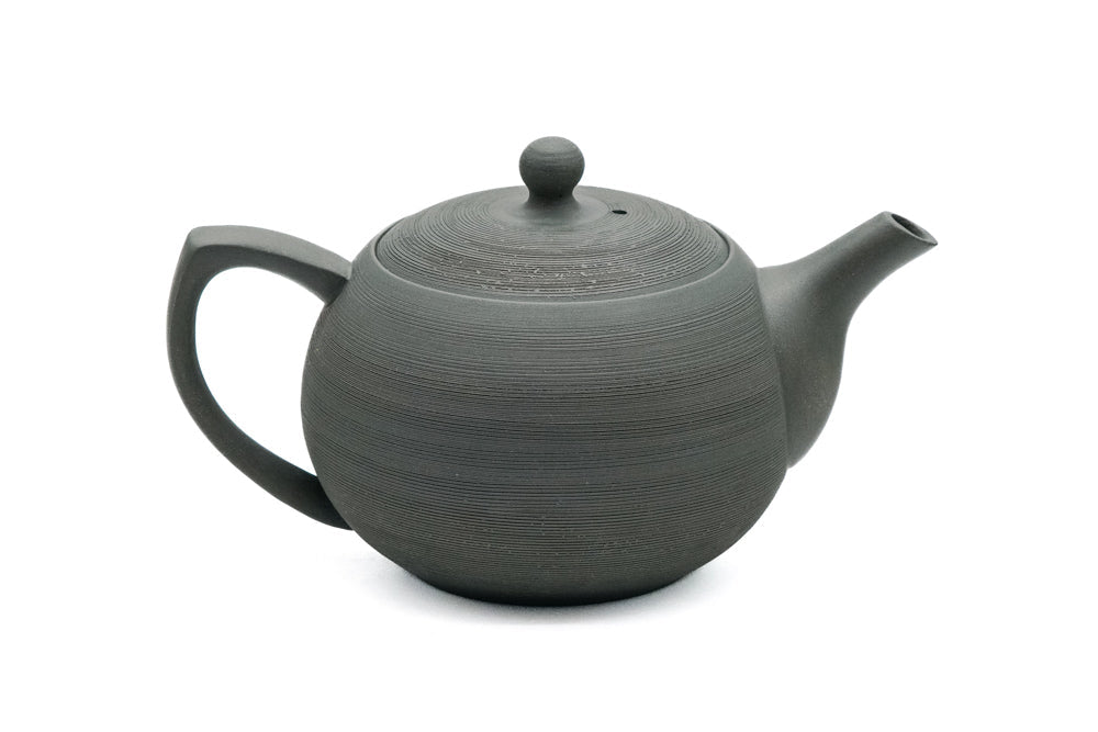 Ryokudei Pine Bark Tokoname Rear-Handled Teapot - 190ml