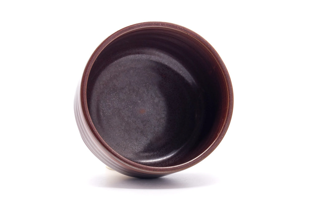 Japanese Matcha Bowl - Maroon Hantsutsu-gata Chawan - 400ml