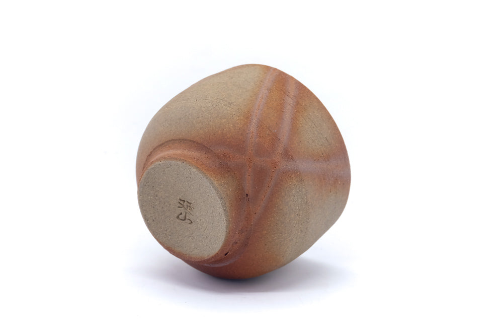 Japanese Teacup - Orange Hidasuki Bizen Guinomi - 50ml