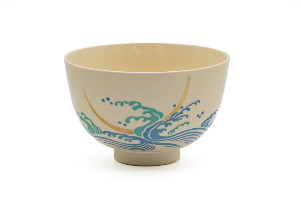 Crescent Moon Upon the Waves - Kyo-yaki Chawan
