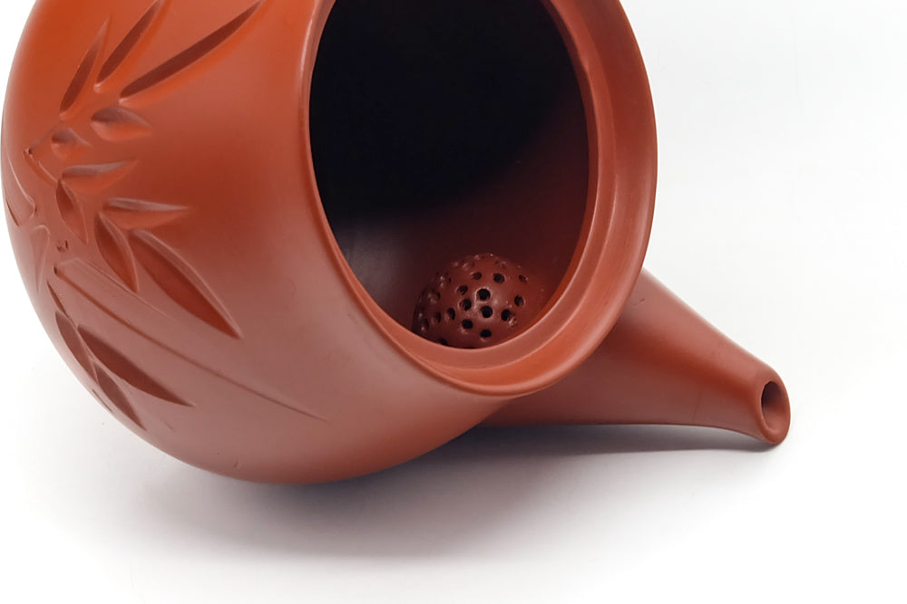 Japanese Kyusu - Bamboo Engraved Tokoname Teapot - 340ml