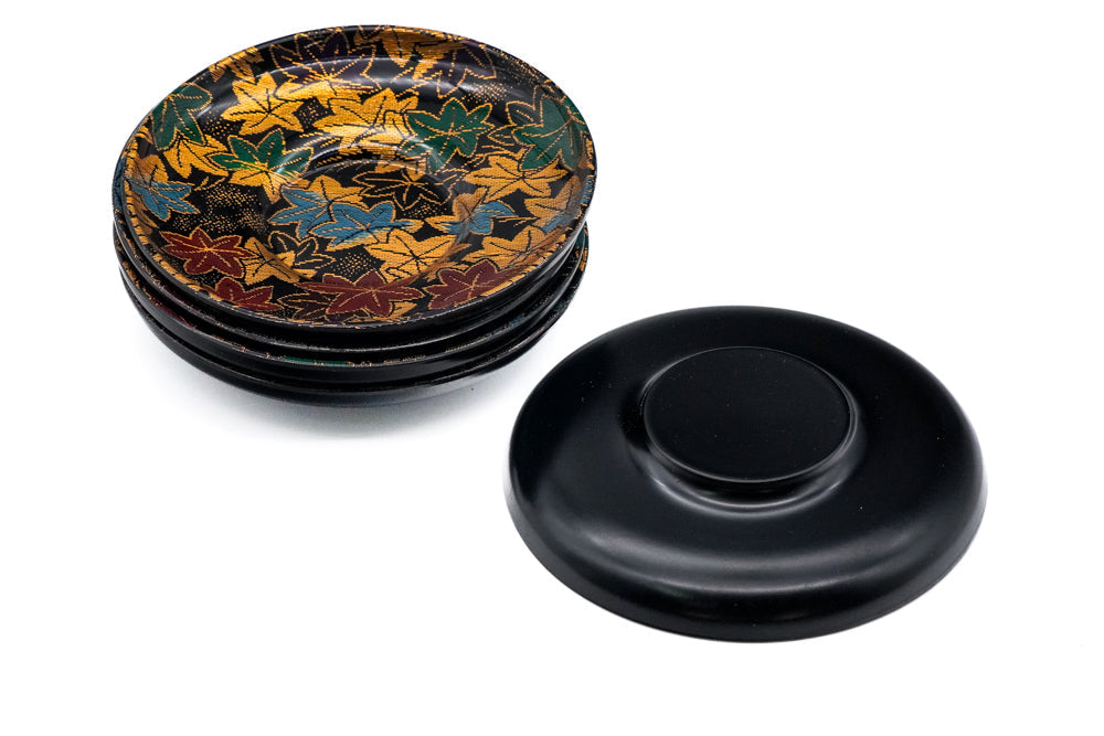 Japanese Chataku - Set of 5 Autumn Momiji Tea Saucers