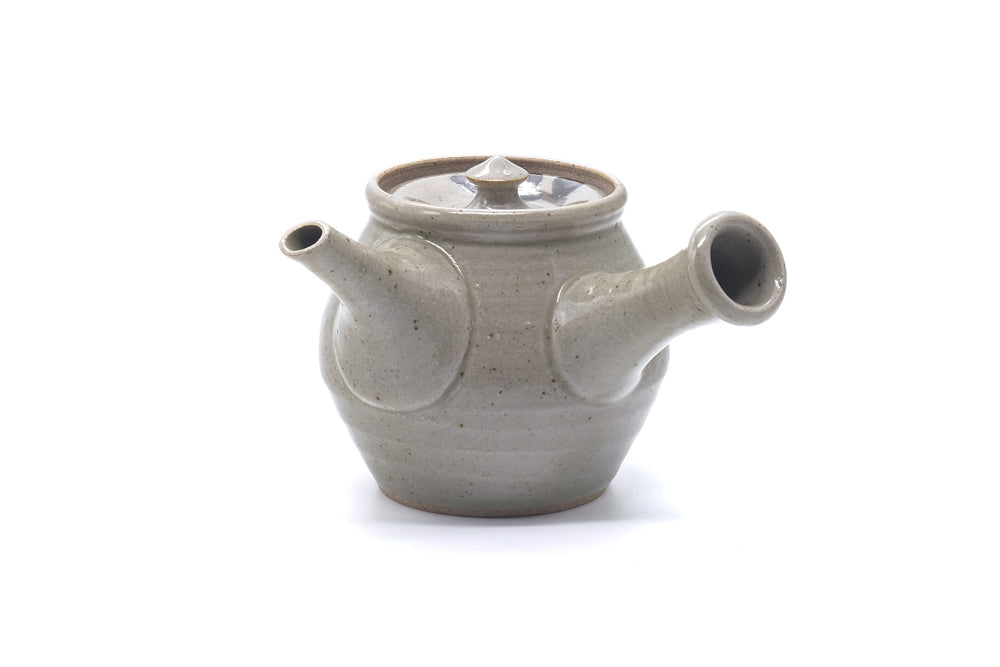 Japanese Kyusu - Painted Grey Ceramic Teapot - 400ml