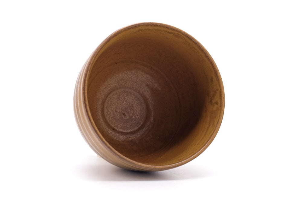 Japanese Matcha Bowl - Mottled Yellow Drip-Glazed Chawan - 400ml