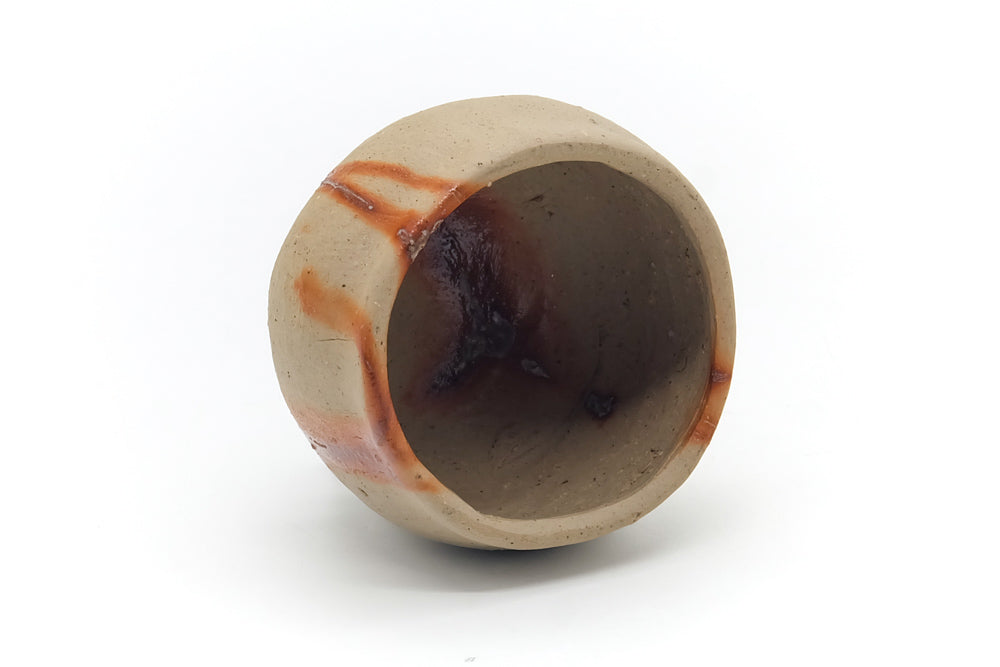 Japanese Teacup - Orange Hidasuki Bizen Yunomi - 90ml