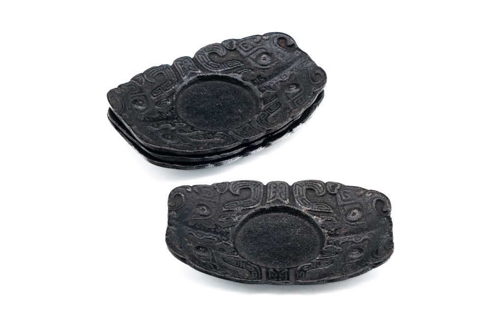 Japanese Chataku - Set of 4 Vintage Cast Iron Tea Saucers