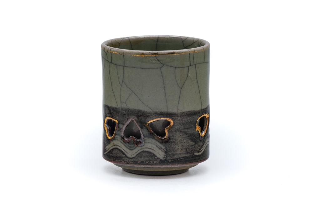Japanese Teacup - Classic Double-Walled Obori Soma-yaki Yunomi - 125ml