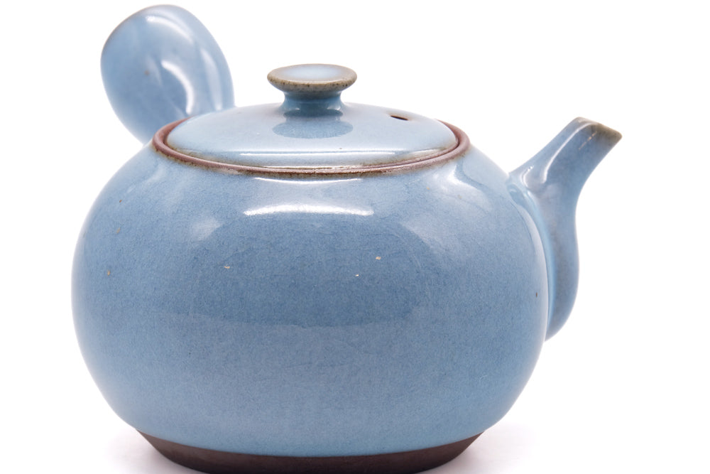 Japanese Kyusu - Blue Glazed Ceramic Teapot - 175ml
