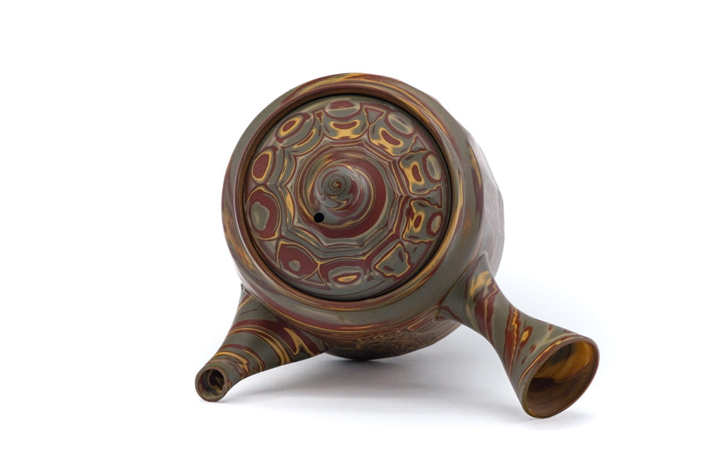 Japanese Kyusu - Faceted Nerikomi Tokoname Teapot - 250ml
