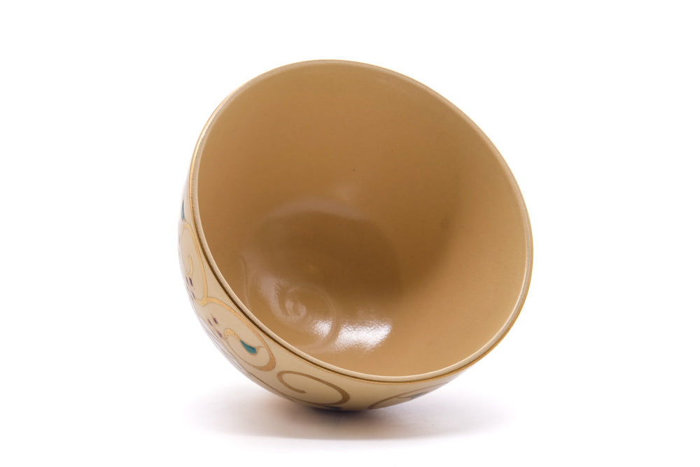 Japanese Matcha Bowl - Colorful Paulownia Patterned Kyo Chawan - 400ml