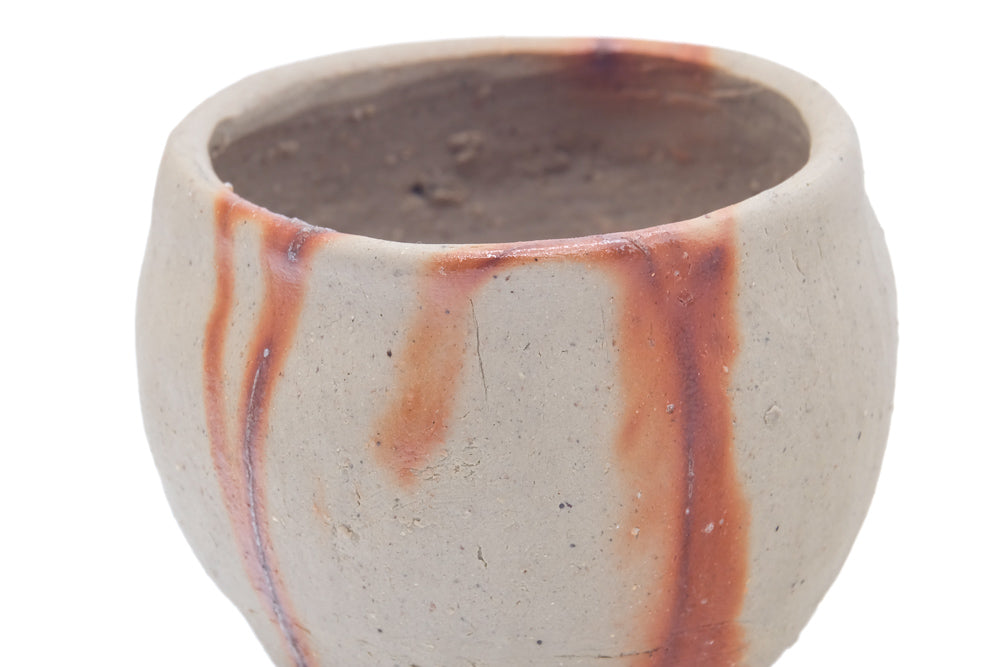 Japanese Teacup - Orange Hidasuki Bizen Yunomi - 90ml