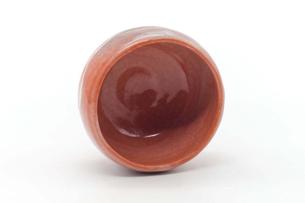 Japanese Matcha Bowl - Red Black Glazed Aka-raku Chawan - 250ml