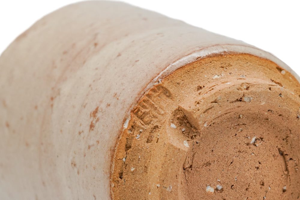 Japanese Teacups - Pair of Beige Drip-Glazed Meoto Hagi Yunomi