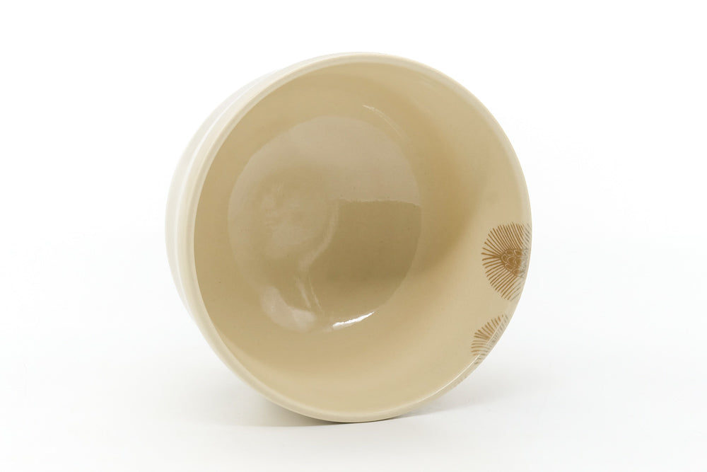 Japanese Matcha Bowl - Beige Gold Wheat Kyo-yaki Chawan  - 400ml