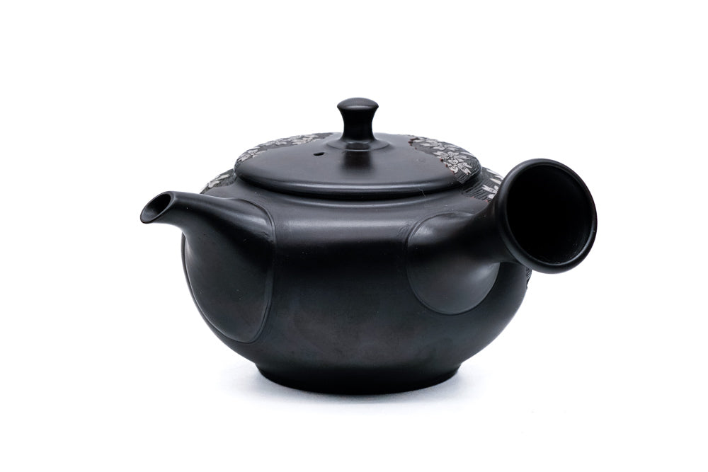 Plum Blossom Engraved Kokudei Tokoname Teapot - 200ml