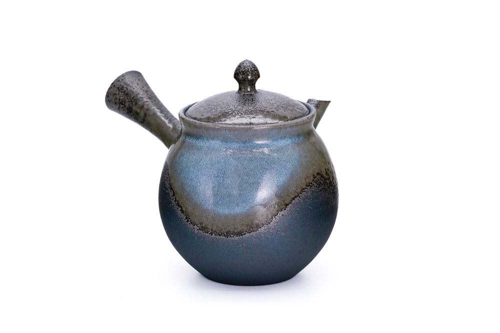 Blue Wavy Glaze Tokoname Teapot - 260ml
