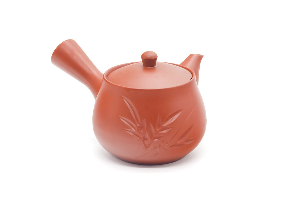 Japanese Kyusu - Bamboo Engraved Tokoname Teapot - 340ml