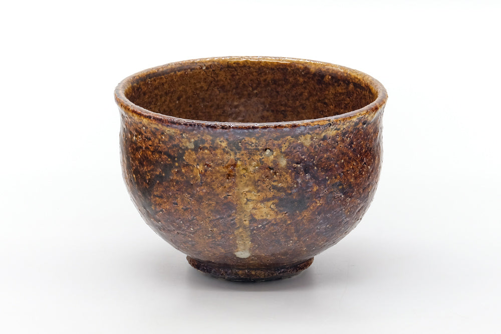 Japanese Matcha Bowl - Brown Mottled Komogai-nari Chawan - 500ml