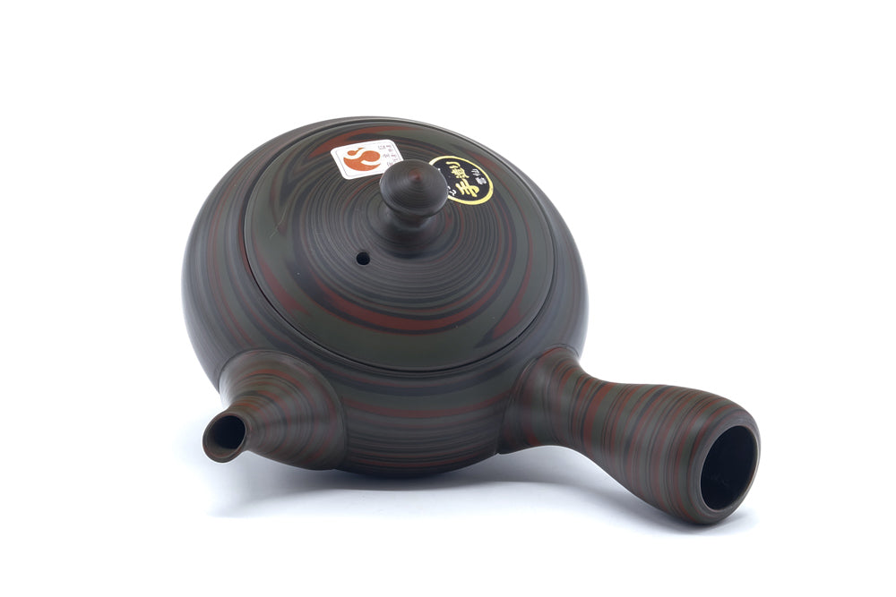 Japanese Kyusu - 雲仙窯 Unzen Kiln - Green Nerikomi Tokoname-yaki Teapot - 260ml