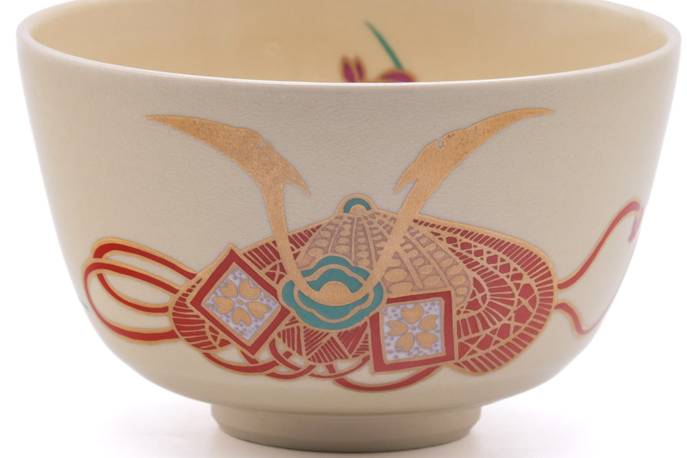 Japanese Matcha Bowl - Samurai Helmet Kabuto Kyo-yaki Chawan - 450ml