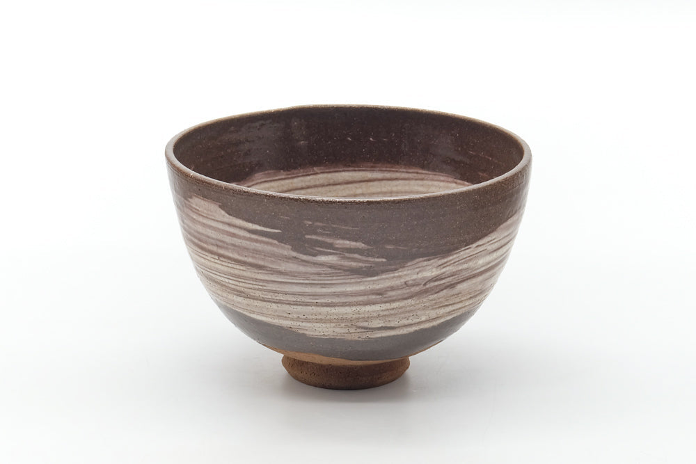 Japanese Matcha Bowl - Wan-nari White Hakeme Glazed Chawan