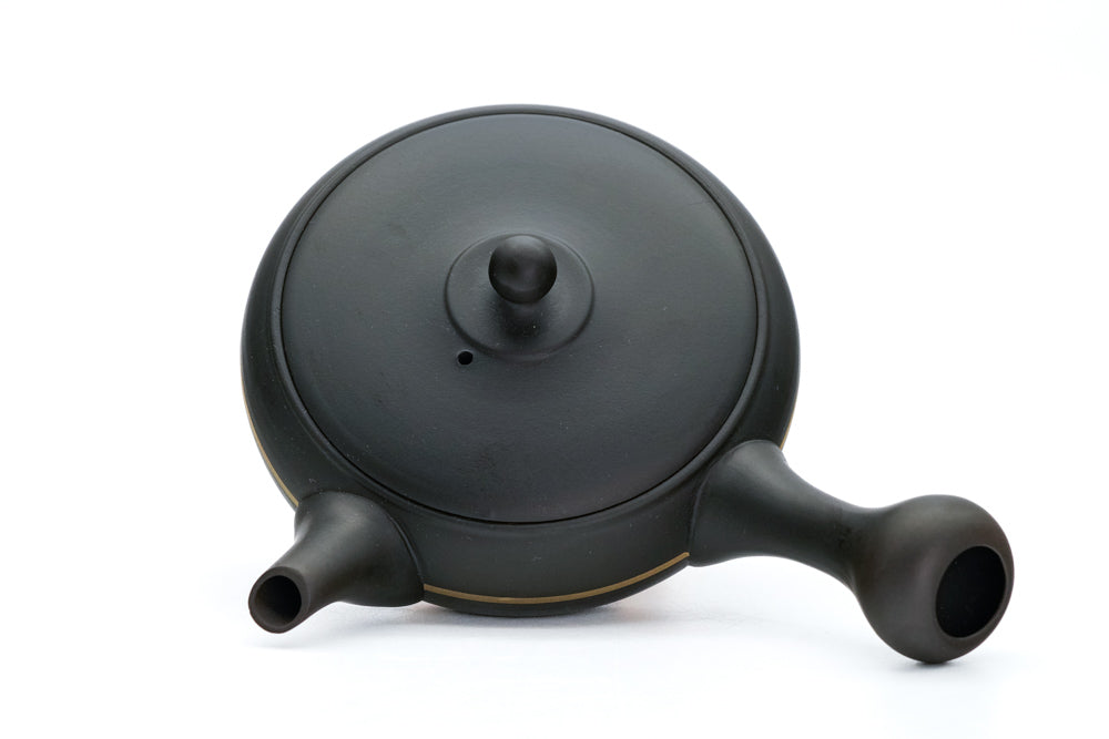 Gold Stripe Flat Tokoname Teapot - 175ml