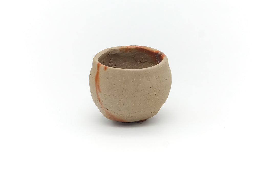 Japanese Teacup - Orange Hidasuki Bizen Yunomi - 90ml