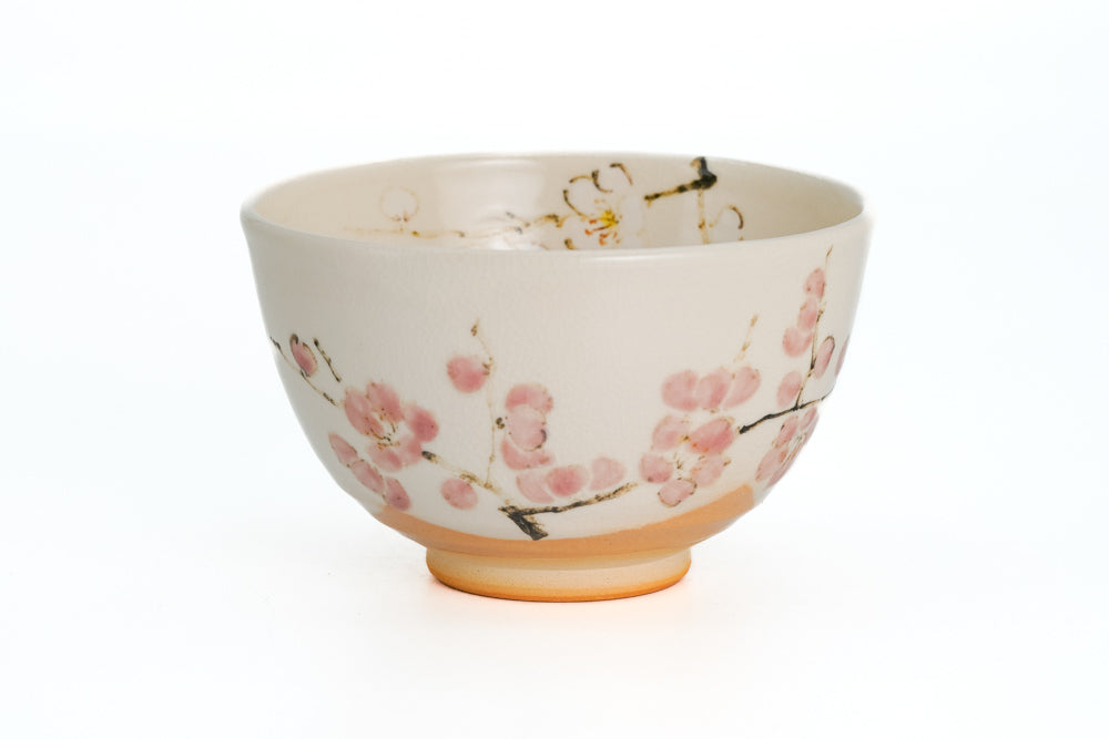 Plum Blossom Kyo-yaki Matcha Bowl